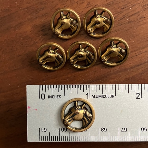 Vintage Brass Horse Button Set - Picture 5 of 5